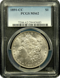 1891-CC Morgan Silver Dollar | PCGS | MS-62 Quality | In Holder