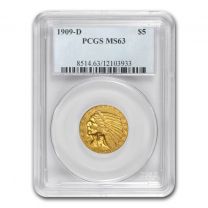 $5 Indian Gold Coin NGC/PCGS MS-63 - In Holder