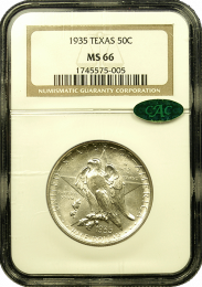 1935 Texas 50 Cent NGC MS 66 | Holder