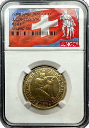 1939 Swiss Gold 100F | Lucerne | MS63 | In Holder