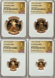 1992 Proof 70 Gold American Eagle 4 Coin Sets
