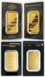 Asahi and Argor Heraeus 1 oz. Gold Coins in Cases