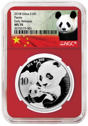 2019 China Silver Panda NGC Red Core Early Release MS-70 