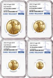 2022-W | Proof Gold American Eagle | 4-coin Set | NGC | PF-70  