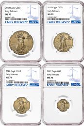 MS-70 NGC 4 coin set| 2022 Gold American Eagle