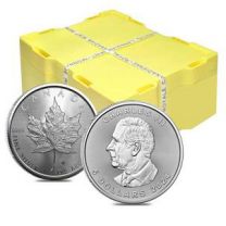 Mint Box of 500 | 2024 1-oz. Silver Canadian Maple Leaf Coins