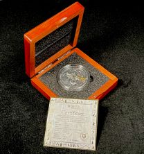 2019 2-oz Niue Silver Gods of Anger Anubis High Relief Antiqued Coin with Gold Gilding