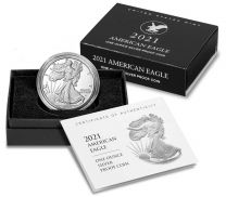 (Type 2) 2021-W Proof Silver American Eagles (with original box and certs)