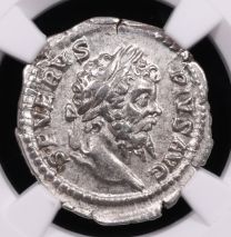 Roman Empire, Septimius Severus AR Denarius AD 193-211 NGC Ch VF