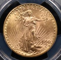 1910-D $20 St. Gaudens Double Eagle PCGS MS-65+