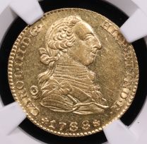1788-M Spain 2 Escudos Charles III NGC AU-58 Obverse