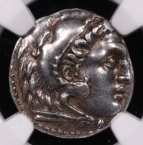 Kingdom of Macedon Alexander the Great AR Drachm 336-323 BC NGC Ch XF