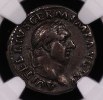 AD 69 Roman Empire Vitellius AR Denarius NGC Ch VF