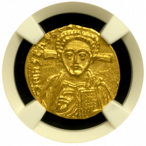 Justinian II Gold Solidus of Christ (2nd Reign) - OBV