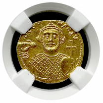 Byzantine | Leontius | Gold Solidus | Choice Mint State 5x4 | Obverse