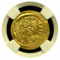 Maurice Tiberius Gold Solidus - Obverse