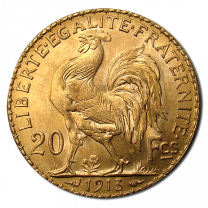 French 20 Franc Rooster 1901-1914 - Obverse