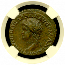 Roman Nero AE As |NGC |Extremely Fine |Obverse