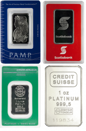 Various Platinum Bars - 1 oz. 