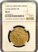1509-26 England Angel | Henry VIII | NGC MS-61