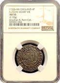 1526-44 England 4p | Henry VIII | NGC AU-55
