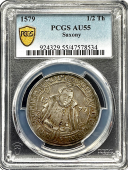 1579 | Saxony | Half Thaler | PCGS AU-55