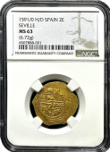 1591/0 | Seville, Spain | 2 Escudo | NGC MS-63
