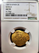 1597 | Spain 2 Escudo | NGC AU-53