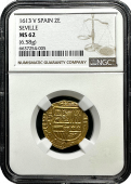 1613 | Spain | 2 Escudo | Seville | MS 62