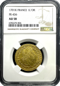 1701 K France 1 L'Or | NGC AU 58