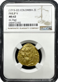 1715-22 | Columbian | 2 Escudo | NGC | MS-62