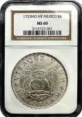 1753 | Mexico 8 Reale | NGC | MS-60