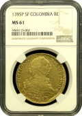 1785 Colombian 8 Escudo MS 61
