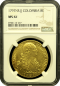 1797 Colombian 8 Escudo MS 61
