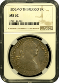 1805 Mexico 8 Reale | NGC |Mint State 62