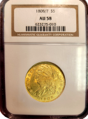 1808/7 | $5 Draped Bust to Left | NGC | AU-58