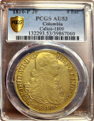 1810 | Colombia - Calico | 8 Escudo | PCGS AU-53