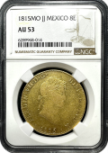 1815 | Mexico 8 Escudo | AU-53
