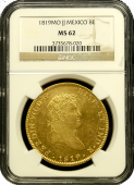 1819 Mexico 8 Escudo | NGC MS62