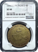1846 Mexico | Hand on Book | 8-Escudo | NGC XF40