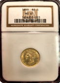 1850 | $2.5 Liberty Head | MS-61