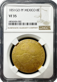1851 Guanajuato, Mexico | 8 Escudo | NGC | VF-35