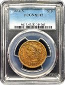 1854-S | $10 Liberty | PCGS | XF-45