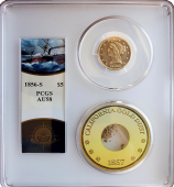 1856 S $2.5 Liberty PCGS AU 58 from SS Central America