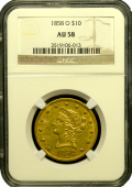 1858-O $10 Liberty Head Gold | NGC | AU58 - Quality 