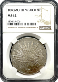 1860 | Mexico 8 Reales | NGC MS 62
