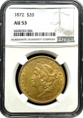 1872 | $20 Liberty Gold | AU-53