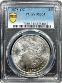 1878 | Carson City | Morgan Silver Dollar | PCGS MS64