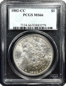 1882 | Carson City | Morgan Silver Dollar | PCGS MS66