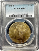 1893-S | $20 Liberty Gold | PCGS | MS-63